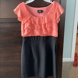 Semi formal teacher banquet pink and black dress